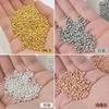 Cuentas de oro pequeñas de 18 quilates con método antiguo de conservación del color, cuentas de cobre, cuentas sólidas brillantes, cuentas sueltas, cuentas hechas a mano, accesorios para materiales de cuentas.