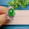 Anillo Facial de Huevo de Calcedonia Blanco Hielo Blanco Luna Petalo Nuevo Color Jade Chino Anillo de Huevo de Calcedonia