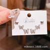 Verano nuevo chapado en oro real exquisitos tres pares de aretes pequeños de alto sentido pequeños frescos dulces aretes de temperamento combinables