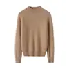 Suéter de Cachemira para Mujer Otoño/Invierno 2026 con Cuello Medio Alto, Diseño Versátil, Suéter de Punto de Lana como Capa Interior