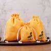 Bolsa con cordón de algodón y lino estampado, bolsa de brocado para almacenamiento, bolsa de la suerte con cordón, bolsa de lino con loto, bolsa para dulces, embalaje de cuentas de placa, bolsa pequeña para taza