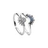 Anillo Apilado Sol y Luna Glory para Mujer Anillo Abierto de Pareja Sol y Luna Anillo de Diseño de Moda Explosivo Transfronterizo