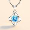 Colar Trevo de Quatro Folhas para Mulheres, Corrente Clavicular Banhada a Platina, Pingente Versátil, Presente para Aniversário de Namorada ou Esposa, Incrustado com Diamantes