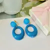 Pendientes Franceses Retro Estilo Hong Kong Blanco Cremoso Exagerados Pendientes de Pintura al Óleo Perezosa Pinza para Oreja para Mujer