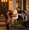 Nuevo cubo de caramelos de Halloween con forma de fantasma, alimentado por energía solar y brillante, para jardín y patio transfronterizo, manualidad de resina para fiestas