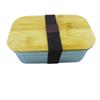 Fiambrera de acero inoxidable 304 con tapa de bambú, embalaje de fiambrera para sushi, fiambrera rectangular sellada, fiambrera crisper