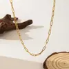 Bestseller transfronteiriço corrente minimalista francesa, colar de corrente fina em cruz de luxo leve, design de nicho simples versátil unissex corrente oca