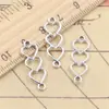 Plata Antigua Conexión de Amor Accesorios para Joyería DIY Colgante Encanto Collar Pulsera Colgante