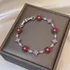 Pulseira de fecho de flor de zircônia estilo ins coreano, joia feminina versátil de luxo de alta qualidade