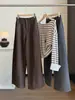 Novedad otoño temprano 2026 estilo coreano elegante de cintura alta para mujer, holgados, adelgazantes, rectos, casuales, pantalones de pierna curva