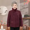 Chaqueta Gruesa de Invierno para Abuela Estilo Nuevo para Personas de Mediana Edad y Mayores Añadido Algodón Ropa de Algodón Mamá Elegante Ropa de Algodón Cálida para Personas Mayores