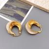 Diseño Moda Esmalte Glaseado Baño de Latón Oro de 18K Aretes Mujer Europeos y Americanos Retro Exagerados Joyería para la Oreja Venta al por Mayor