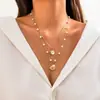 Set de Collar de Estrellas de Mar y Conchas con Perlas de Imitación Transfronterizo Europeo y Americano Accesorios Multicapa Diseño de Moda Collar de Cadena