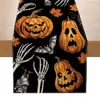 Amazon Caminho de Mesa Halloween Estilo Abóbora Caveira Morcego Fantasma Decoração de Festa de Feriado Pano de Caminho de Mesa