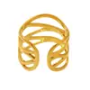 Miduoduo Estilo Ins Lujo Accesible Diseño Geométrico Elegante Línea Cruzada Anillo Multicapa Acero Inoxidable Anillo Abierto