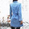 Vestido de Mezclilla de Stock de Comercio Exterior Transfronterizo Estilo Primavera y Otoño con Cintura Ajustada Diseño de Línea A, Vestido Camisa Delgado de Manga Larga para Mujer Estilo Europeo y Americano
