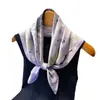 Pañuelo de Seda de Alta Gama con Estampado de Chica en Tinta, Pañuelo Cuadrado de Seda Artificial, Pañuelo Versátil para el Cuello, Pañuelo Cuadrado Pequeño, Pañuelo para la Cabeza, Pañuelo para Mujer