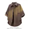 Camisa de Manga Curta Estilo Novo 2026 para Homens, Estilo Casual Old Money, Respirável e Fresca, Camisa de Manga Curta de Tamanho Grande com Manga 3/4 para Homens