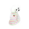 Ropa de Perro Estilo Verano Delgado Vestido de Princesa para Perros Pequeños con Tirantes para Bichón Frisé y Gatos, Bordado Rayado de 24 Colores con Diseño de Cereza