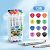 Bolígrafo Marcador Tianhui Transfronterizo de Doble Punta a Base de Aceite Barril Triangular Pincel de Punta Suave Bolígrafo Acuarela Diseño Dibujado a Mano para Niños
