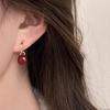 Aretes Deciduos Marrón Maillard para Mujer Nicho de Alta Gama Aretes de Lujo Ligero Moda Elegante Combinable Aretes de Otoño e Invierno