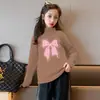Y2242# ropa de primavera y otoño para niños, manga larga, nuevo estilo occidental para niñas, camiseta interior de cuello redondo con dibujos animados para bebés, moda