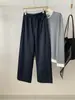 Pantalones Rectos de Pierna Ancha con Bolsillo Falso Delgado de Otoño Temprano para Mujer Estilo Nuevo Temperamento Estilo Coreano para el Trabajo Sueltos Adelgazantes Versátiles Patchwork