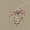 Nuevo Pasador de Pelo Rosa Estilo Chino Súper de Hada Suave Femenino con Borlas de Perlas Clip Lateral Accesorio Versátil para el Cabello para Mujeres