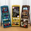 Caja de Almacenamiento Doble Pizarra Magnética Pequeña Soporte para Exhibición de Carteles de Tienda Tipo Pizarra de Dibujo para Niños Hogar