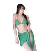 Chica Picante Americana Sexy Bikini de Tres Puntos Verde Blanco Talla Pecho Spa Traje de Baño Dividido Bikini