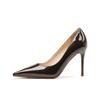 9888T Tacones Altos Zapatos de Mujer Tacón de Aguja Boca Baja PU Espejo Charol Zapatos de Mujer Rojo Angora Boca Baja Zapatos Individuales Zapatos de Mujer para el Trabajo