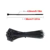 30cm 100 PIEZAS Atadura de Plástico de Nylon Auto-bloqueante Negra Correa de Sujeción Juego de Abrazaderas para Cables Abrazadera de Cremallera Anillo de Sujeción Correas de Cremallera Correa de Sujeción