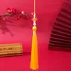 BoTing Nudo Chino Colgante de Perla con Borla Adorno para Coche DIY Colgante para Bolso Broche Decoración Estilo Antiguo Hanfu