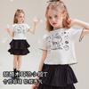 Camiseta de Verano de Manga Corta para Niñas 2025 Nueva Llegada con Borde de Oreja Elegante Transpirable para Niños Medianos y Grandes T