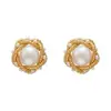 Nuevos Pendientes de Perla Envueltos en Espiral, Pendientes de Moda de Alta Gama para Mujer, Lujo Ligero Retro, Joyería de Oreja Personalizada de Moda al por Mayor