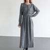 Conjunto de Cardigan de Tricô Elegante e Slim Estilo Preguiçoso Feminino Outono e Inverno Novo Conjunto de Duas Peças Saia Lápis Slim de Cintura Alta