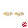 Aretes de Moda Irregulares de Plata Esterlina S925 con Circonita Cuadrada de Escalera Aretes Amazon Más Vendidos Elegantes Versátiles Aretes de Perlas