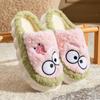 Pantuflas de Algodón con Suela Gruesa de Oso para Mujer, Invierno Interior Hogar Antideslizantes Cálidas Estilo Pareja Felpa Algodón Postparto para Hombre