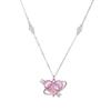 Collar de plata de ley S925 Planeta del amor para mujer diseño de nicho de lujo ligero venta al por mayor colgante de corazón de amor para novias popular celebridad de internet