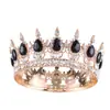 Tiara de Noiva Mais Vendida no Exterior Barroca de Cristal de Alto Padrão Coroa Redonda Coroa de Princesa para Aniversário Acessórios de Casamento Lote