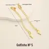 Corrente de Extensão para Colar de Pérolas Ouro 18K Tao Fivela de Posicionamento Fivela Lagosta Acessórios para Pulseira DIY Corrente de Cauda Semi-Acabada Fivela de Acabamento