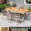 Juego de Mesa y Sillas con Sillas de Tela de Malla, Mesas de Madera Plástica, Aleación de Aluminio Exterior para Jardín de Patio Villa Calle Comercial Tienda de Té con Leche Mesa y Sillas Personalización