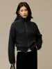Suéter de Punto Cepillado de Lana Cachemira de Lujo Ligero para Mujer, Cuello Semi Alto, Chaqueta con Doble Cremallera, Cárdigan de Punto Holgado Otoño/Invierno, Grueso