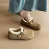 Zapatos Birkenstock de suela gruesa con tacón oculto para mujer, nuevo estilo 2026, invierno, con felpa, engrosados, slip-on, zapatos de algodón para la nieve, zapatos para mujer