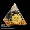 Transfronterizo 6cm Cristal Natural Letra Dorada Adorno Decorativo de Escritorio para el Hogar Pirámide de Resina para Chakra Yoga Meditación