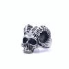 Novo anel masculino punk personalizado com chifre de Satã retrô caveira aço titânio joias de comércio exterior atacado