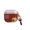 Capa Protetora Transparente Rosa com Padrão Xadrez para AirPods 4ª Geração Adequada para Fones de Ouvido Bluetooth da Apple Airpodspro3/2