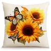 Funda de almohada con estampado de girasoles, funda de cojín decorativa para exterior, funda de cojín de lino para sofá de casa.