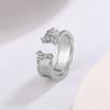Anillo de Circonita Irregular de Alta Calidad para Mujer Moda Coreana Elegante Pulsera Apertura Ajustable Anillo de Textura de Lujo Ligero
