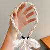 Bufanda trenzada para el pelo de niños con cinta para el pelo y diadema, diadema integrada de perlas para niñas, nuevo estilo 2026, accesorio para el pelo
